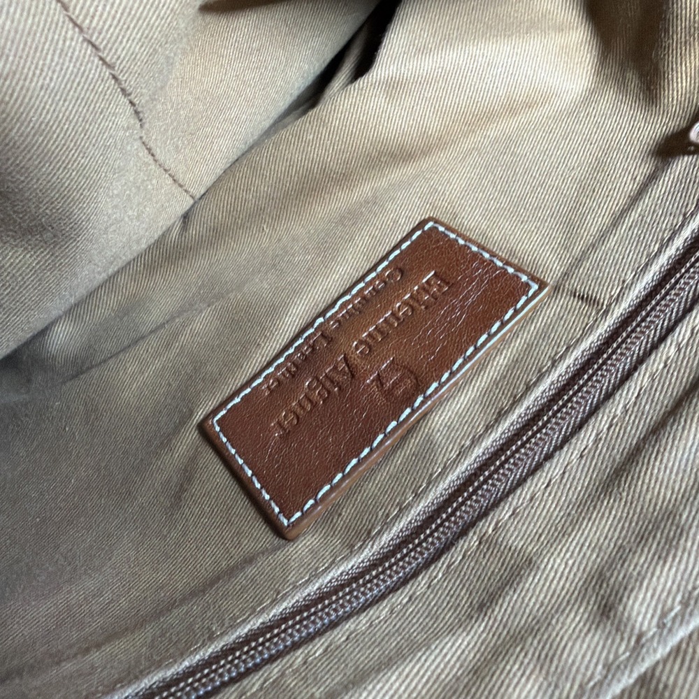 Etienne Aigner Brown Leather Shoulder Bag Zip Up Brown Interior Cloth Buckles - Picture 10 of 13